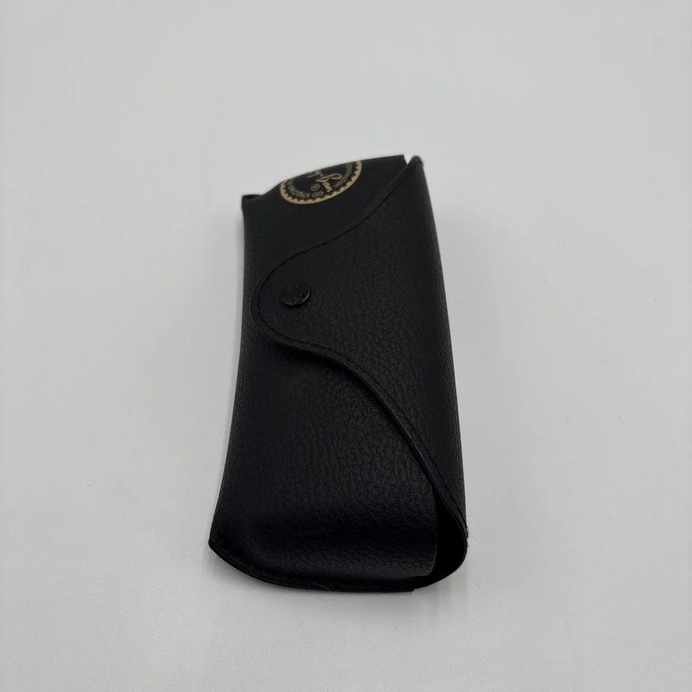 Ray Ban Sunglass Case Black Soft Shell Button Closure Cleaning Cloth Paper Work‎